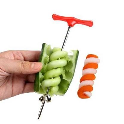 图片 Vegetables Spiral Knife Carving Tool Potato Carrot Cucumber Salad Chopper Manual Spiral Screw Slicer Cutter Spiralizer