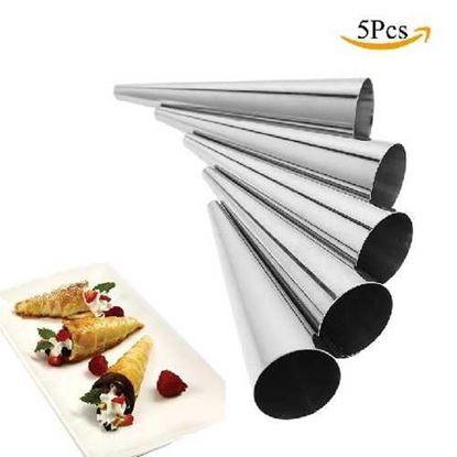 Picture of 5Pcs/lot DIY Baking Cones Horn Pastry Roll Cake Mold Spiral Baked Croissants Tubes Cookie Dessert Kitchen Baking Tool