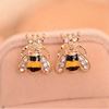 Image sur Golden Small Bee Insect Stud Earrings