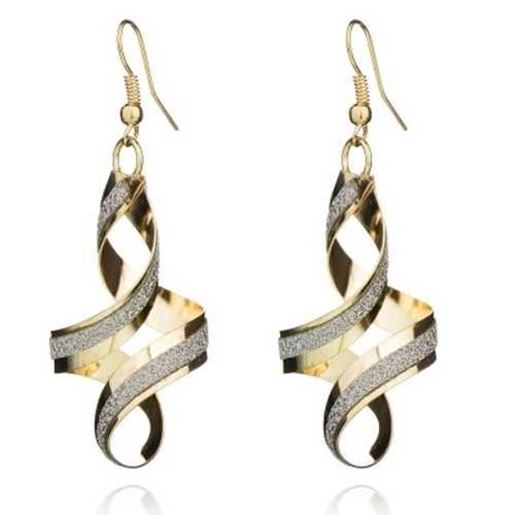 Image sur Simple Generous Gold Spiral Drop Earrings