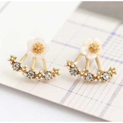 Image de Flower Stud Earrings Double Sided