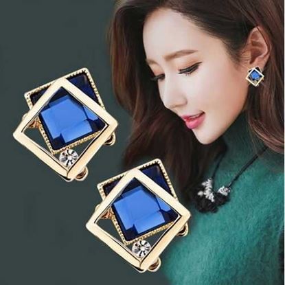 Image de Square Crystal Gem Stud Earrings