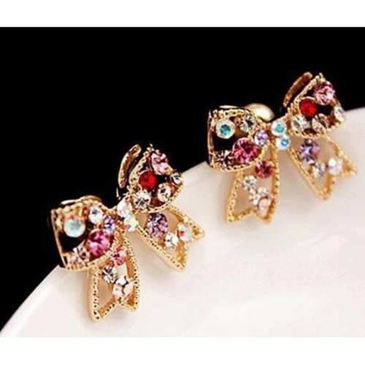 Image sur Colorful Charming Golden Bowknot Earrings