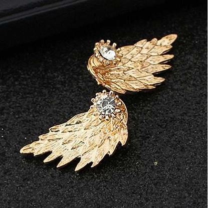 Image de Angel Wings Stud Earrings Inlaid Crystal Earring