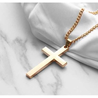 Image de Pendant Cross Solid Gold Chain Necklaces