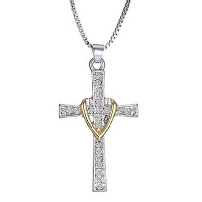 Image de Cross Pendant Necklace Heart Fashion Christian Jewelry