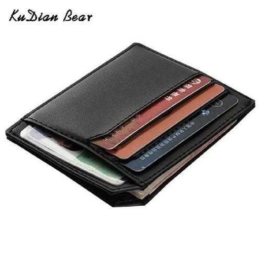 Image sur PU Leather Slim Men Credit Card Holder Brand Design Card Organizer Male Wallets Purses tarjetero hombre