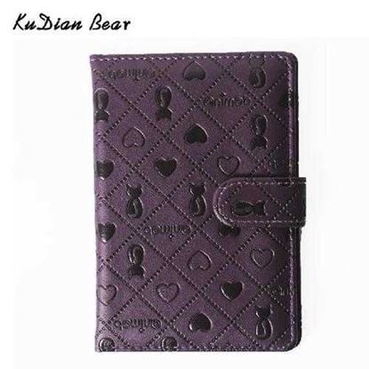 Picture of PU Leather Passport Cover Cute Persian Cat Pattern Travel Ticket Pouch Fashion Brand Passport Holder