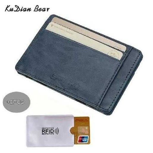 Image sur Slim Wallets PU Leather Men Magic Wallet Rfid Card Holder Mini Wallets Card Holders Carteira