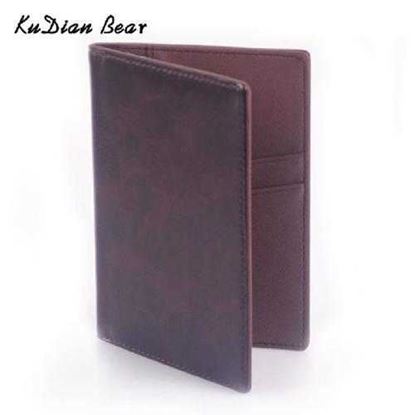 Image de the Cover of Passport Cover Casual Business Card Holder Men Credit Card ID Holders Leather Card Bag