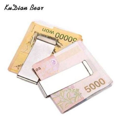 Picture of Stainless Steel Men Money Clips Metal Slim Money Clip Purses Wallet Money Holder for Men portafoglio