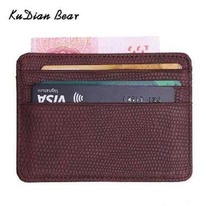 Image de Leather Slim Men Credit Card Holder Brand Designer Card Organizer Male Wallets Purses tarjetero hombre