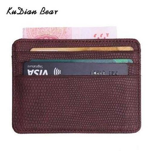 Image sur Leather Slim Men Credit Card Holder Brand Designer Card Organizer Male Wallets Purses tarjetero hombre