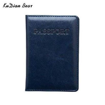 Image de Leather Passport Cover Minimalist Passport Holder Designer Travel Cover Case Brand Business Card Holder