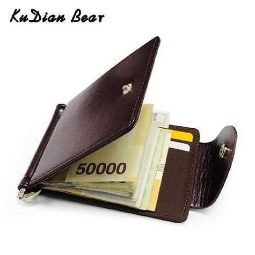 Picture of Short Money Clip Rfid Men Money Wallet Leather Slim Male Card Organizer Minimalist Carteras Hombre