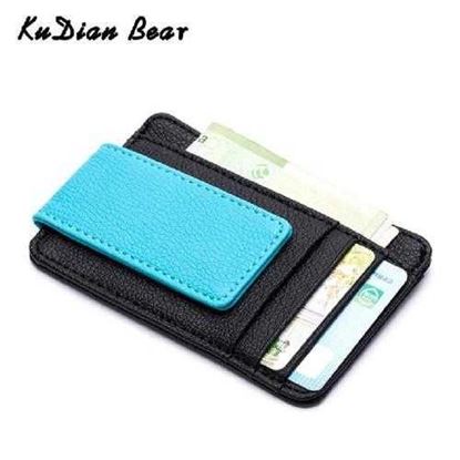 Image de PU Leather Money Clip Magnet Men Card Pack Slim Cash Clips Clamp for Money Thin Billfold Card Wallet