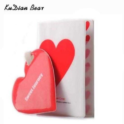 Image sur Travel Passport Cover Cute Passport Holder with Baggage Tag Women Card Holder Fashion Document Wallet