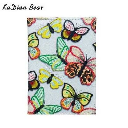 Picture of Women Passport Cover Travel Wallet Credit Card Holder Butterfly Printing Passport Holder Porte Carte