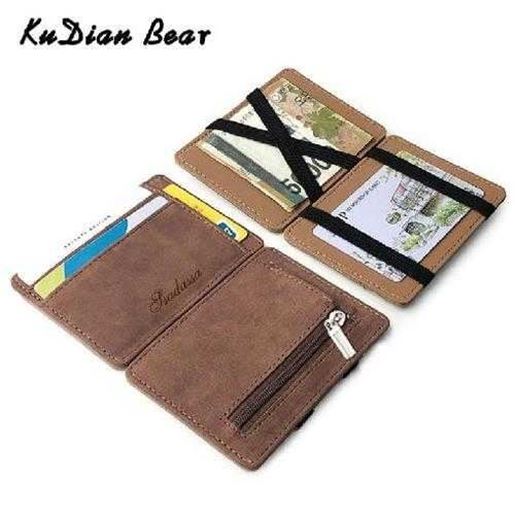 Image sur Slim Men Wallet Coin Pocket PU Leather Credit Card Holder Women Purse Small Magic Wallets Carteira