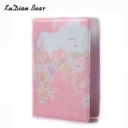 Picture of World Map Passport Cover of the Passport Wallet Female Passport Holder Protective Pochette Passeport