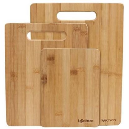 Image de Natural Bamboo 3 Piece Cutting Board Set