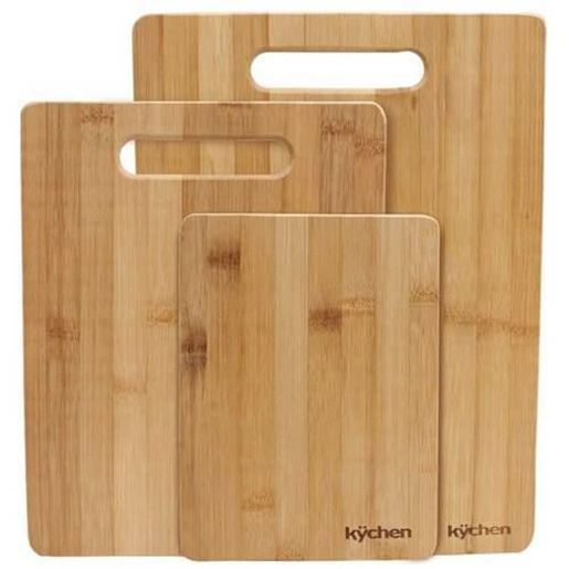 Image sur Natural Bamboo 3 Piece Cutting Board Set