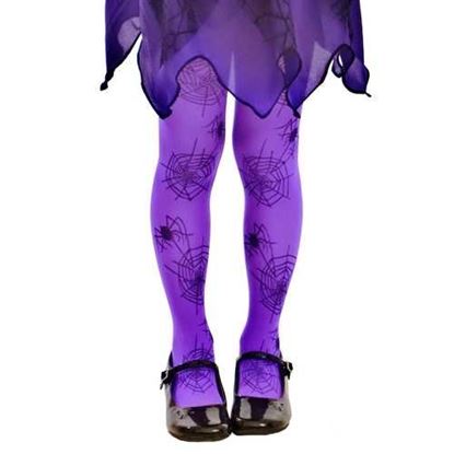 Picture of Purple Spiderweb Costume Tights, M