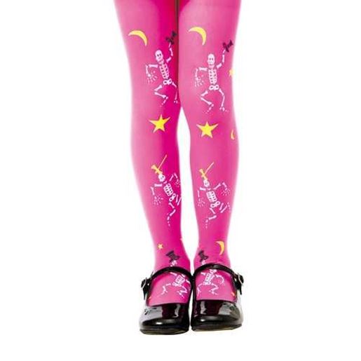 Picture of Pink Skeleton Costume Tights, L