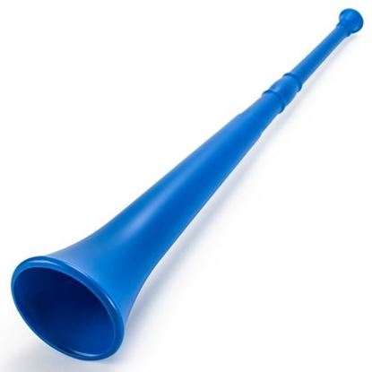 Picture of Blue 26in Plastic Vuvuzela Stadium Horn, Collapses to 14in