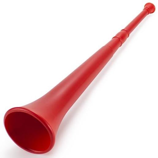 Image sur Red 26in Plastic Vuvuzela Stadium  Horn, Collapses to 14in