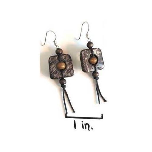 Image sur Coconut Earrings - Squared - Natural Artist