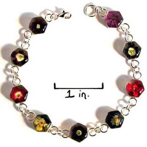 Picture of Real Flower Sterling Silver Bracelet - Lola - Natural Artist