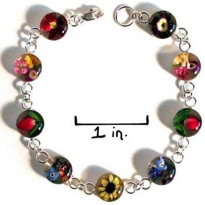 Picture of Real Flower Sterling Silver Bracelet - Kasondra - Natural Artist