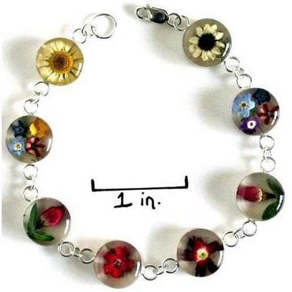 Picture of Real Flower Sterling Silver Bracelet - Isabel - Natural Artist