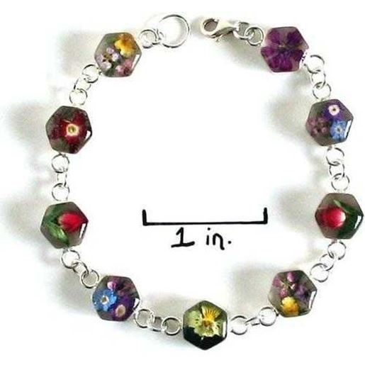 Picture of Real Flower Sterling Silver Bracelet - Mia - Natural Artist