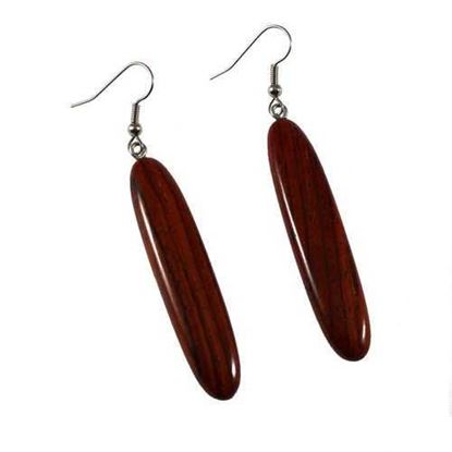 Image de Rosewood Long Drop Earrings - Padua - Natural Artist