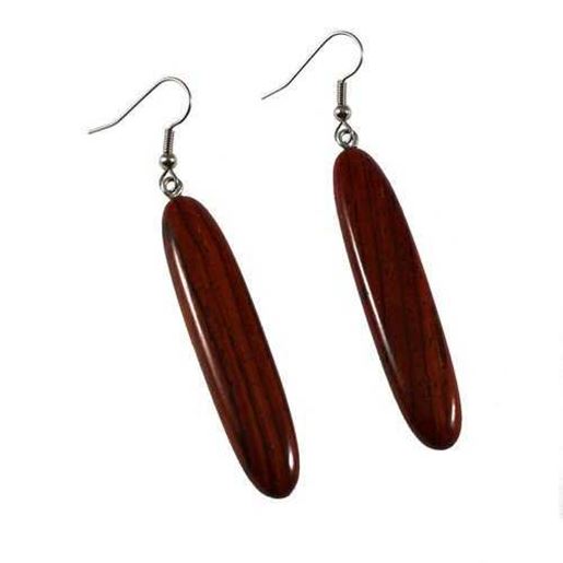 Image sur Rosewood Long Drop Earrings - Padua - Natural Artist