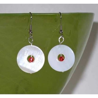 Image de Mother of Pearl and Crystal Earrings - Natural Artist