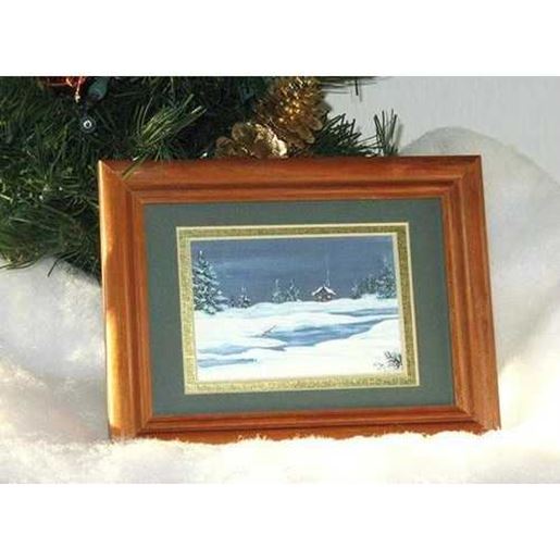 Image sur Winter Miniature Print - Log Cabin - Natural Artist