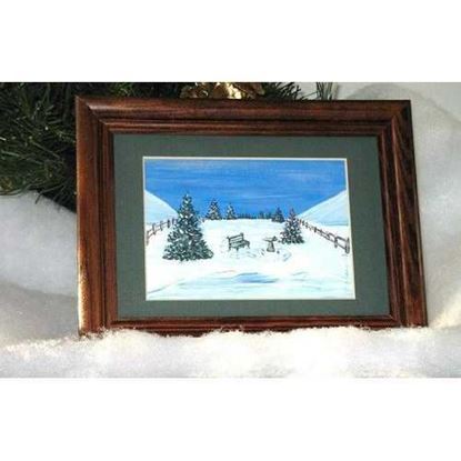 Picture of Winter Miniature Print - Birds by the Pond - Natural Artist