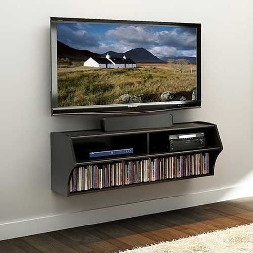 Image sur Wall Mounted A/V Console / Entertainment Center in Black