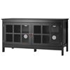 Picture of Black Wood TV Stand with Glass Panel Doors for up to 50-inch TV