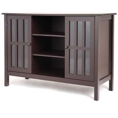 Picture of Brown Wood 43-inch TV Stand Storage Cabinet Console Table