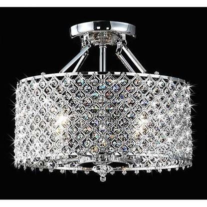 Picture of Chrome & Crystal 4 Light Round Ceiling Chandelier