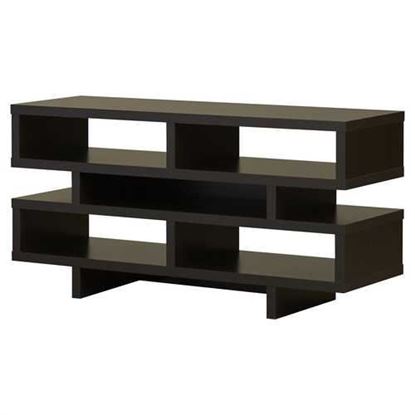 Picture of Modern TV Stand Entertainment Center in Dark Brown Cappuccino Wood Finish