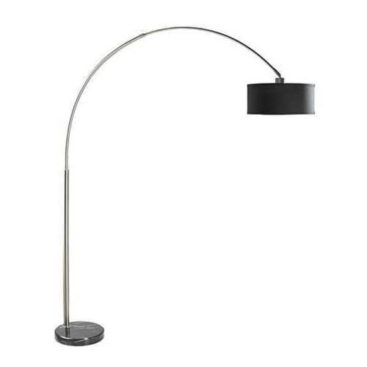 Image sur Modern 81-inch Tall Arch Floor Lamp with Black Drum Shade and Marble Base