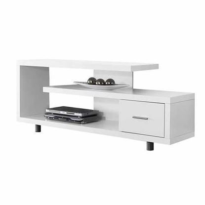Image de White Modern TV Stand - Fits up to 60-inch Flat Screen TV