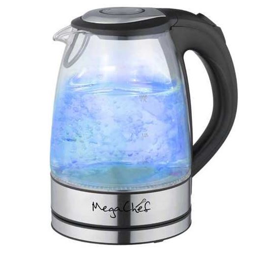 Image sur MegaChef 1.7Lt. Glass and Stainless Steel Electric Tea Kettle