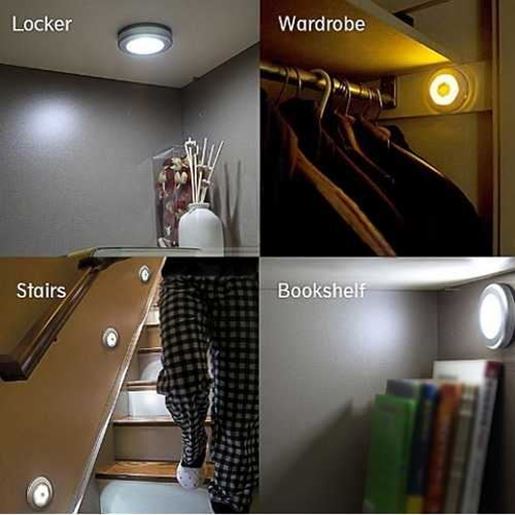 Picture of Infrared PIR Motion Sensor 6 Led Night Light Wireless Detector Light Wall Lamp Light Auto On/Off Closet Battery Power