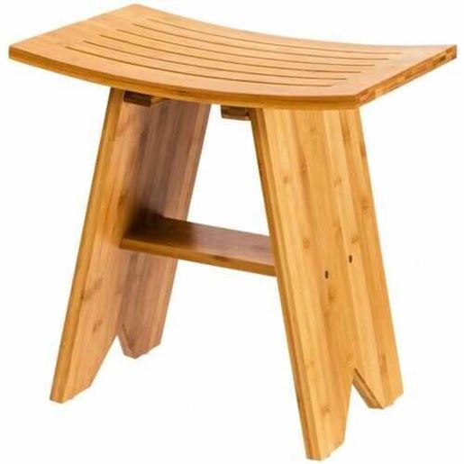 Picture of 18" Bamboo Shower Stool Bench with Shelf